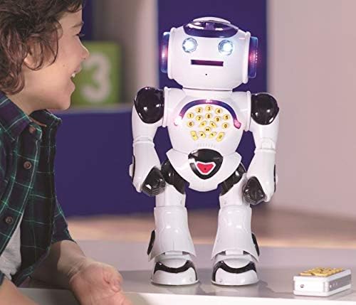 Lexibook Powerman - Remote Control Walking Talking Toy Robot, Dances, Sings, Reads Stories, Math Quiz, Shooting Discs, and Voice Mimicking, for kids 4+ - ROB50EN
