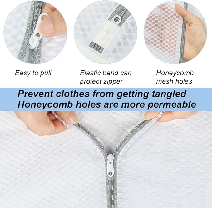 Vivifying Extra Large Mesh Laundry Bag, 2 Pack XXL Oversize Honeycomb Mesh Wash Bags for Washing Machine, Coats, Stuffed Toys, Blanket, Bedding, Sweater, Delicates Clothes (27 x 35 Inches)-CubbioBaby