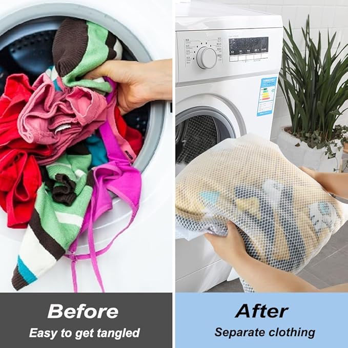 Vivifying Extra Large Mesh Laundry Bag, 2 Pack XXL Oversize Honeycomb Mesh Wash Bags for Washing Machine, Coats, Stuffed Toys, Blanket, Bedding, Sweater, Delicates Clothes (27 x 35 Inches)-CubbioBaby