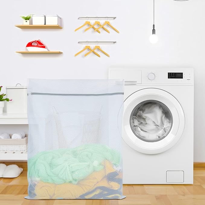 Vivifying Extra Large Mesh Laundry Bag, 2 Pack XXL Oversize Honeycomb Mesh Wash Bags for Washing Machine, Coats, Stuffed Toys, Blanket, Bedding, Sweater, Delicates Clothes (27 x 35 Inches)-CubbioBaby