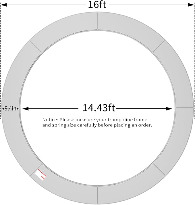 16FT/15FT/14FT/12FT/10FT Trampoline Safety Pad Replacement, Round Trampoline Spring Protection Cover, Fits 16FT/15FT/14FT/12FT/10FT Frames, Water-Resistant Trampoline Accessories-CubbioBaby