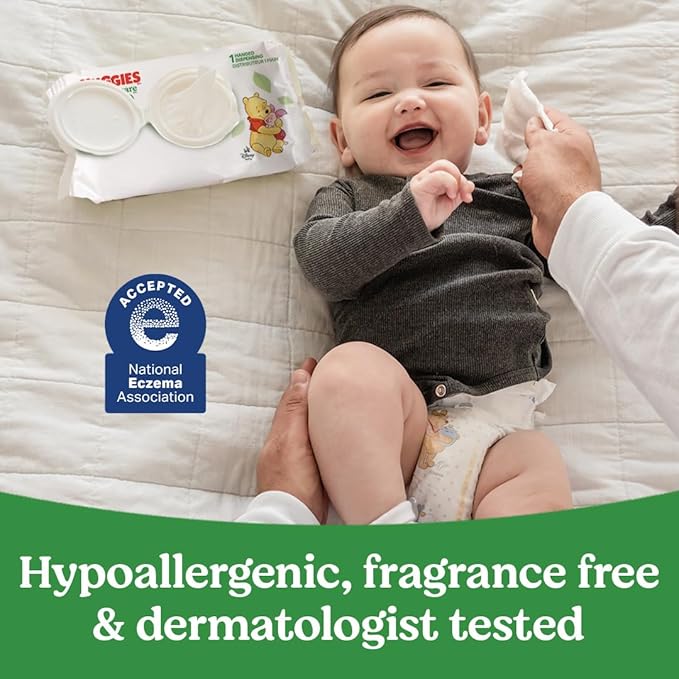 Huggies Natural Care Sensitive Baby Wipes, Unscented, Hypoallergenic, 99% Purified Water, 15 Flip-Top Packs (960 Wipes Total)-CubbioBaby