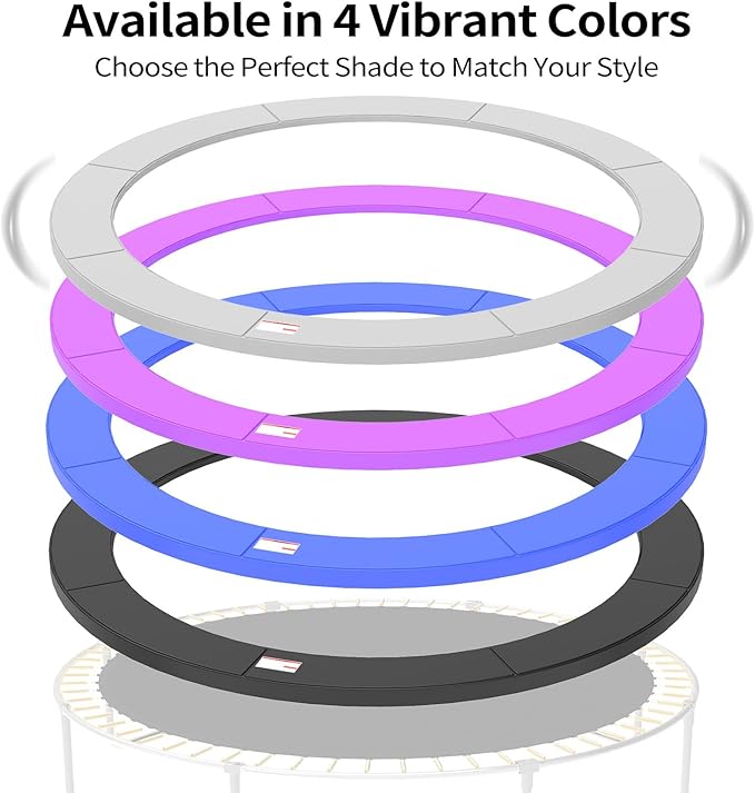 16FT/15FT/14FT/12FT/10FT Trampoline Safety Pad Replacement, Round Trampoline Spring Protection Cover, Fits 16FT/15FT/14FT/12FT/10FT Frames, Water-Resistant Trampoline Accessories-CubbioBaby
