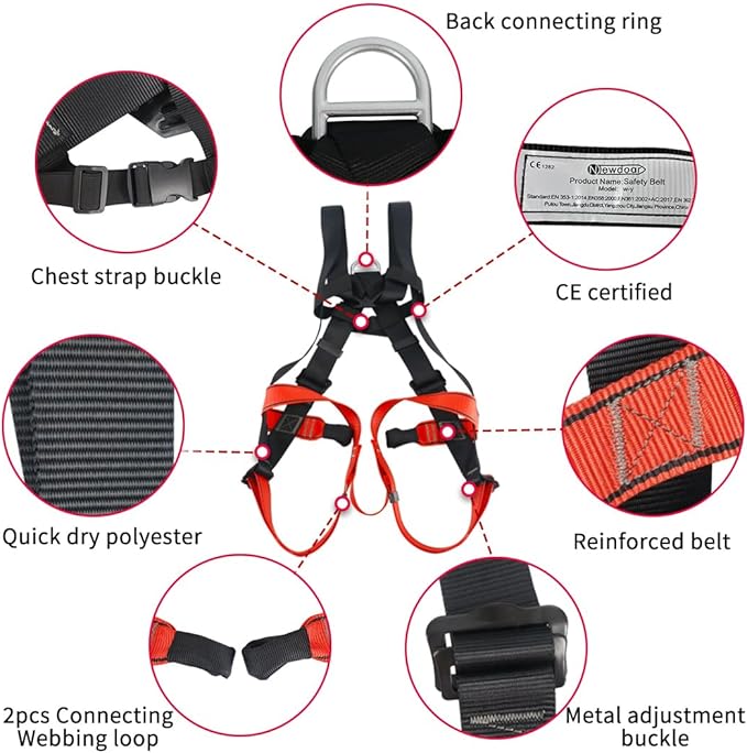 NewDoar Climbing Harness CE Certification Rock Climbing Rappelling Equipment Body Guard Protect Rappelling Rescuing Equip-CubbioBaby