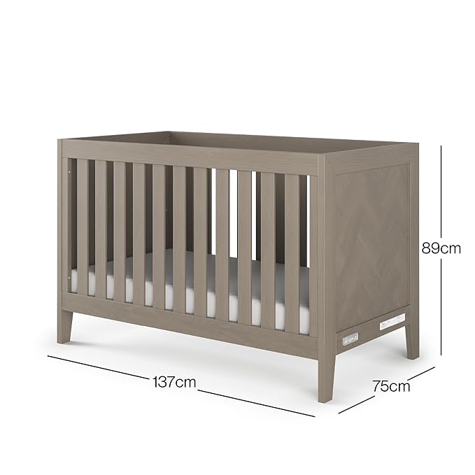 Child Craft Kieran 3 in 1 Convertible Crib, Baby Crib Converts to Day Bed, Toddler Bed, 3 Adjustable Mattress Positions, Non-Toxic, Baby Safe Finish (Crescent Gray)-CubbioBaby