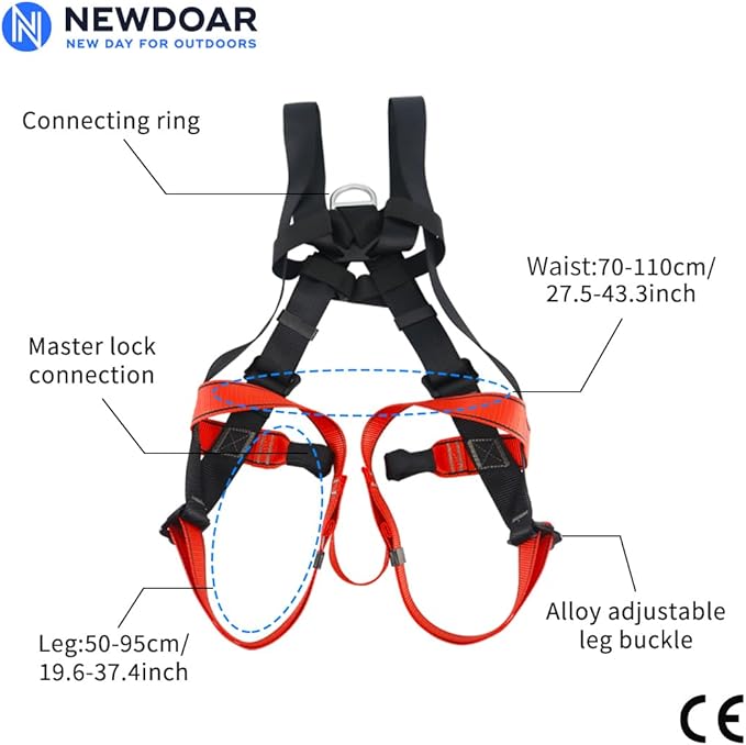 NewDoar Climbing Harness CE Certification Rock Climbing Rappelling Equipment Body Guard Protect Rappelling Rescuing Equip-CubbioBaby