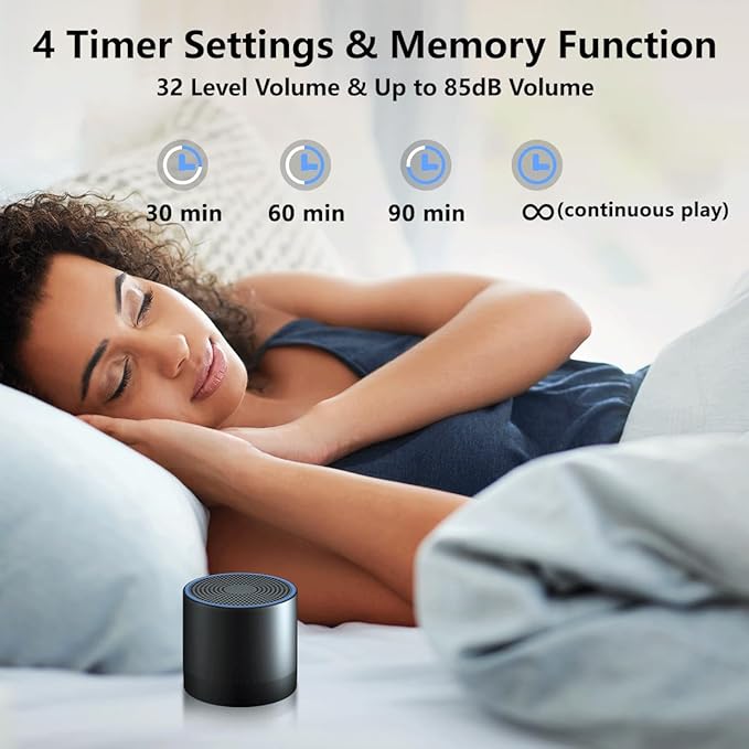 Portable Sound Machine Mini White Noise Machine with 30 Soothing Sounds for Newborn Kids Adults Rechargeable Sleep Brown Noise Machine with 4 Timers Memory Function for Travel Camping Home and Office-CubbioBaby