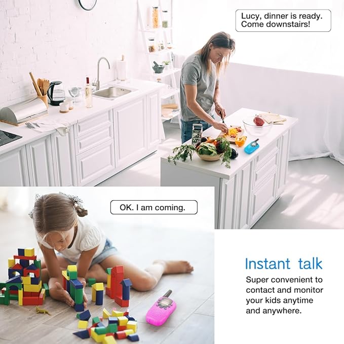 Walkie Talkies for Kids Toys for Boys Girls 4-6, 3 Miles Range Walkie Talkie to Camping, Outdoor 4 Year Old Girl Birthday Gifts for 3 4 5 6 7 Year Old Boy Girl Gifts Age 6-8 (Blue&Pink&Yellow, 3 Pack)
