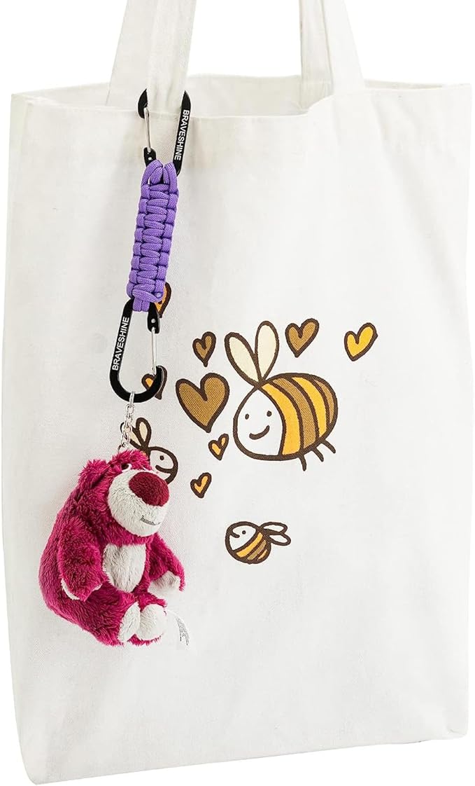 BRAVESHINE Paracord Keychain Carabiner Clip, D Ring Lanyard Hanger Stroller Hook for Water Bottle, Key, Backpacks, Men, Women-CubbioBaby