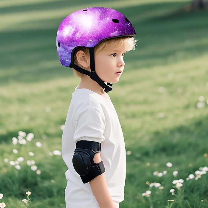 Adjustable Color Gradient Skateboard Helmet for 3-5-8-14+Ages【Toddler Kids Youth Adult】 Girls Boys Woman.Bike Helmet for Multi-Sports Cycling Bicycle Scooter Inline Roller Skate Rollerblading-CubbioBaby
