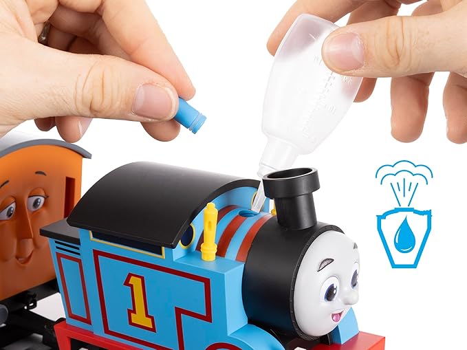 Lionel Mattel Thomas & Friends Battery O Gauge Toy Train Set with Remote, Locomotive, Train Cars, & Track with Authentic Train Sounds, Lights, & Water Vapor Smoke Effects for Kids 4+