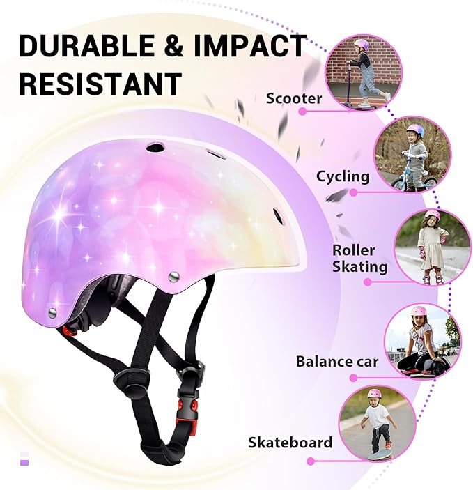 Kids Helmet for 2-3-5-8-14 Ages Girls and Boys, Ventilation and Impact Resistance Toddler Helmet for Multi-Sport Bicycle Scooter Inline Roller Skate and Skateboarding-CubbioBaby