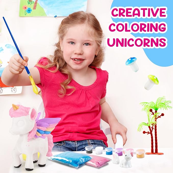 Light-Up Unicorn Terrarium Kit for Kids, Unicorn Toys, LED Night Light, Grow Plant, Paint Set, Arts & Crafts Kit for Little Girls & Boys Age,3 4 5 6 7 8 Old Girls Gifts Christmas Birthday