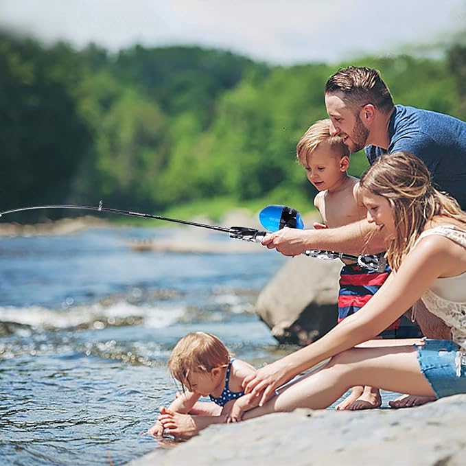 ODDSPRO Kids Fishing Pole Pink, Portable Telescopic Fishing Rod and Reel Combo Kit - with Spincast Fishing Reel Tackle Box for Girls, Youth-CubbioBaby