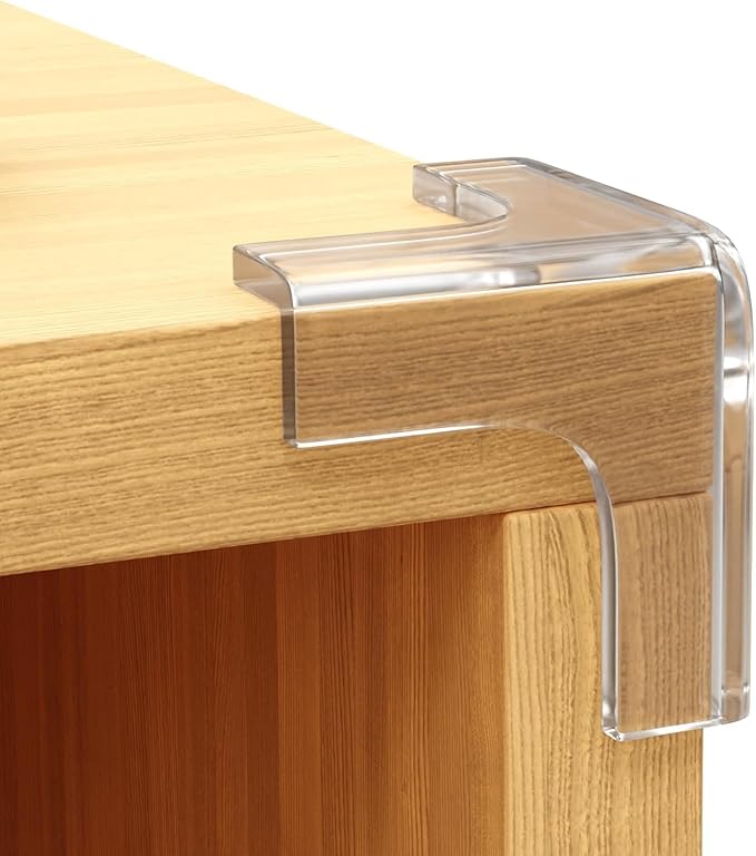 Furniture Corner & Edge Safety Bumpers, 16ft Edge Protector & 4 Clear Corner Protector Baby Proofing. Clear Corner Guards for Corner Table Protector for Kids. Cabinet Edge Protector & Corner Bumpers-CubbioBaby