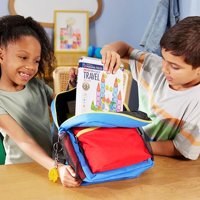 MAGNA-TILES microMAGS Travel Set Deluxe 55-Piece Magnetic Construction Set, The Original Magnetic Building Brand-CubbioBaby