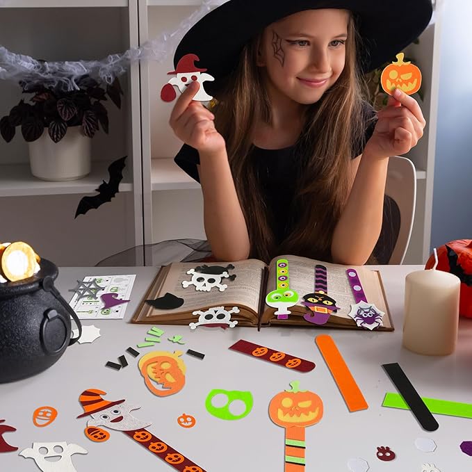 Letapapa Halloween Crafts for Kids Ages 4-8, 24 Pack Halloween Bookmarks DIY Crafts, Halloween Party Favors Trick or Treating, Goodie Bag Gifts Toys, Halloween Classroom Prizes for Kids Art Activities
