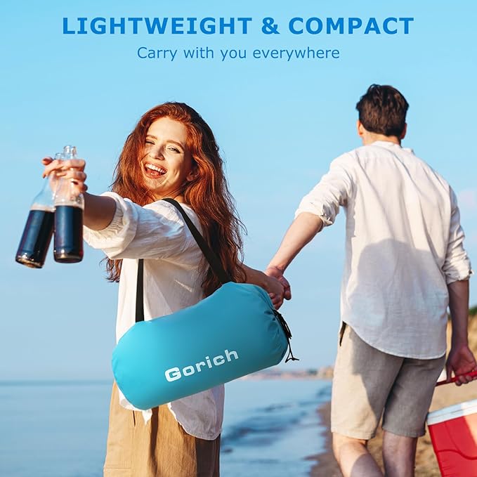 Gorich Portable Beach Tent for 3/4-5/6-7 Person with UPF 50+ UV Protection, Lightweight & Foldable Sun Shelter with 5 Sand Bags, Easy Setup Windproof Beach Umbrella Sun Shade-CubbioBaby