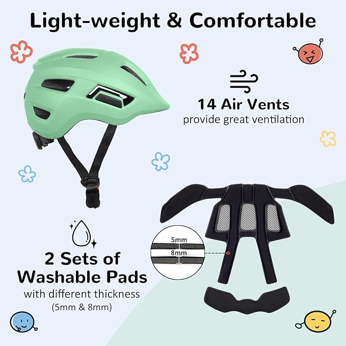 Toddler/Kids Bike Helmet, Adjustable and Multi-Sport, from Infant to Schoolchild, 2 Sizes-CubbioBaby