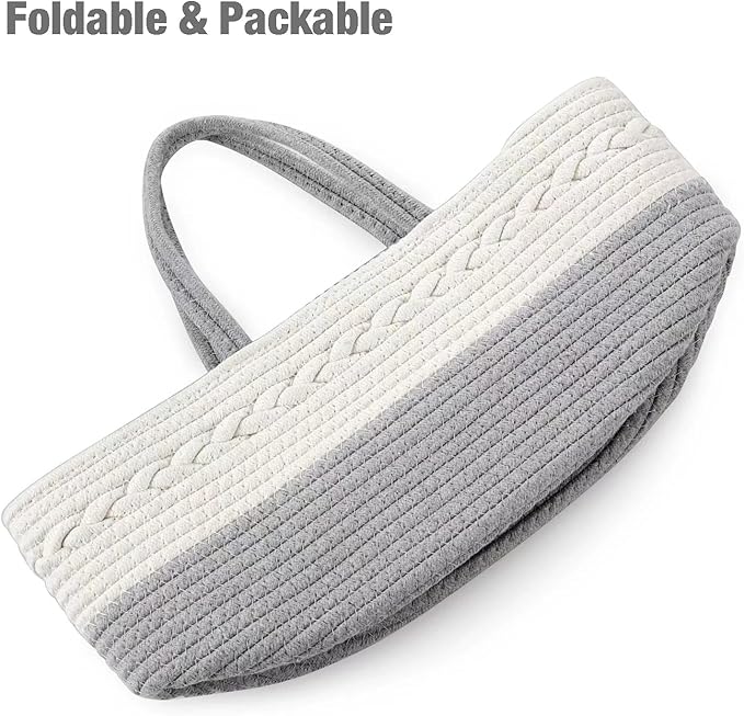 PandaEar Baby Diaper Caddy Organizer for Boys Girls, Portable Baby Diaper Basket, Travel Cotton Rope Diaper Caddy Change Organizer for Baby Shower Gifts Newborn Infants-CubbioBaby