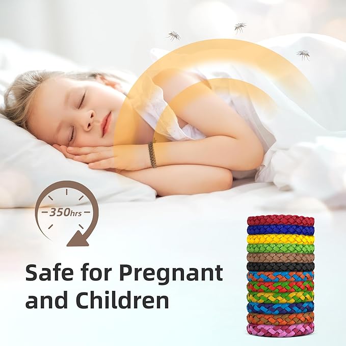 Mosquito Repellent Bracelets, DEET-Free, Individually Wrapped PU Leather Insect & Bug Repellent Wrist Bands (Pack of 24)-CubbioBaby