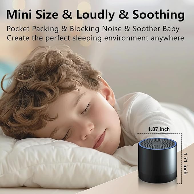 Portable Sound Machine Mini White Noise Machine with 30 Soothing Sounds for Newborn Kids Adults Rechargeable Sleep Brown Noise Machine with 4 Timers Memory Function for Travel Camping Home and Office-CubbioBaby