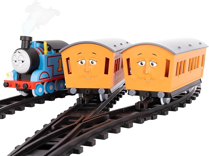 Lionel Mattel Thomas & Friends Battery O Gauge Toy Train Set with Remote, Locomotive, Train Cars, & Track with Authentic Train Sounds, Lights, & Water Vapor Smoke Effects for Kids 4+