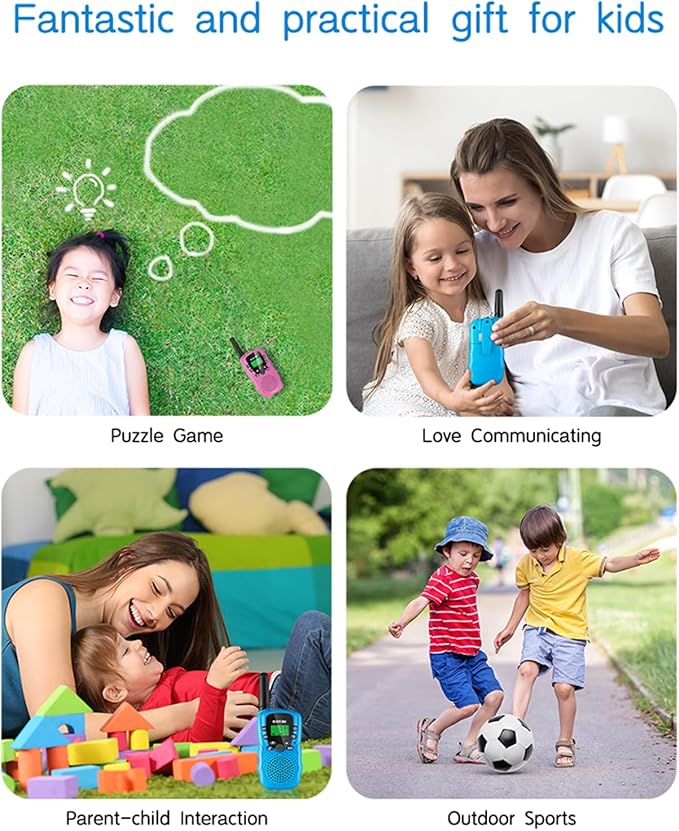 Walkie Talkies for Kids Toys for Boys Girls 4-6, 3 Miles Range Walkie Talkie to Camping, Outdoor 4 Year Old Girl Birthday Gifts for 3 4 5 6 7 Year Old Boy Girl Gifts Age 6-8 (Blue&Pink&Yellow, 3 Pack)