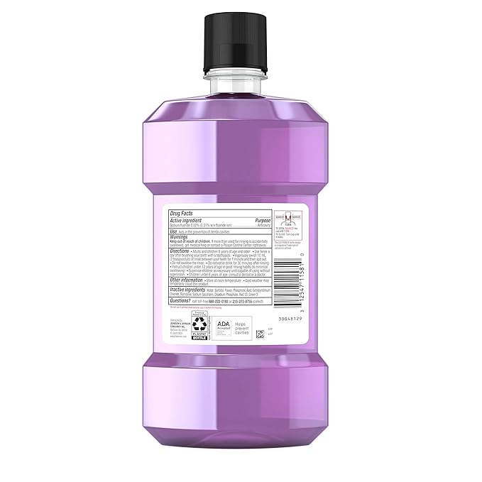 Listerine Smart Rinse Kids Alcohol-Free Anticavity Fluoride Mouthwash for Cavity Protection, Berry Splash Flavor, 500 mL (Pack of 2)