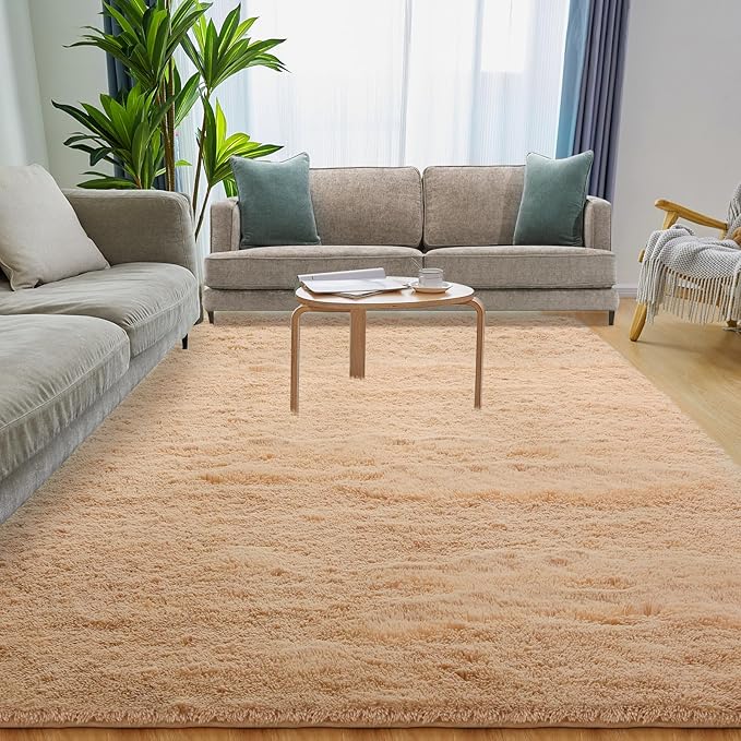 Luxury 4x6 Area Rug, Ultra Soft Rugs for Living Room, Plush Carpet Rugs for Bedroom, Non-Slip Indoor Rug for Nursery, Study Room, Playroom, Home Decor, Camel-CubbioBaby