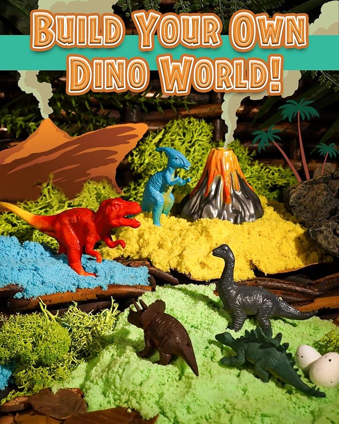 Light-Up Dinosaur Terrarium Kit for Kids, DIY Dino Toys Arts & Crafts Gift for Boys Age 4 5 6 7 8-12 Years Old, LED Night Light with Remote, Christmas Birthday Easter Decoration Present for Boy Girl