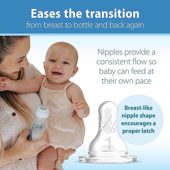 Dr. Brown's Anti-Colic Breast to Bottle Feeding Set with Slow Flow Nipples, Travel Caps, and Silicone Pacifier - Gray-CubbioBaby