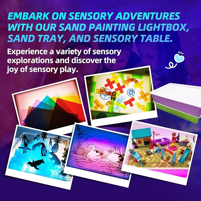 Light Table for Kids Manipulative | Sand Painting Light Box | Kids Light Table | Light Table Toys | Light Up Table for Kids | Sensory Light Table Accesories|3 Modes,10-Level Dimming16"(Pink)