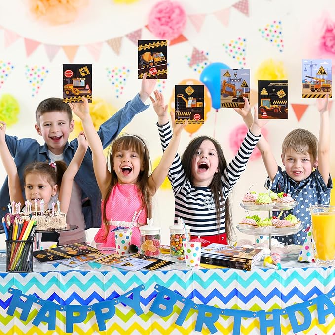 Liobelon 12 Pcs Construction Trucks Coloring Book Bulk for Boys Girls Kids, Mini Construction Vehicles Coloring Books Set, Drawing Coloring Trucks Booklets for Birthday Party Favors Gifts Art Crafts