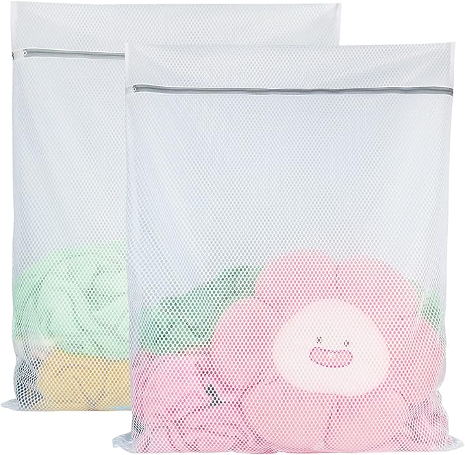 Vivifying Extra Large Mesh Laundry Bag, 2 Pack XXL Oversize Honeycomb Mesh Wash Bags for Washing Machine, Coats, Stuffed Toys, Blanket, Bedding, Sweater, Delicates Clothes (27 x 35 Inches)-CubbioBaby