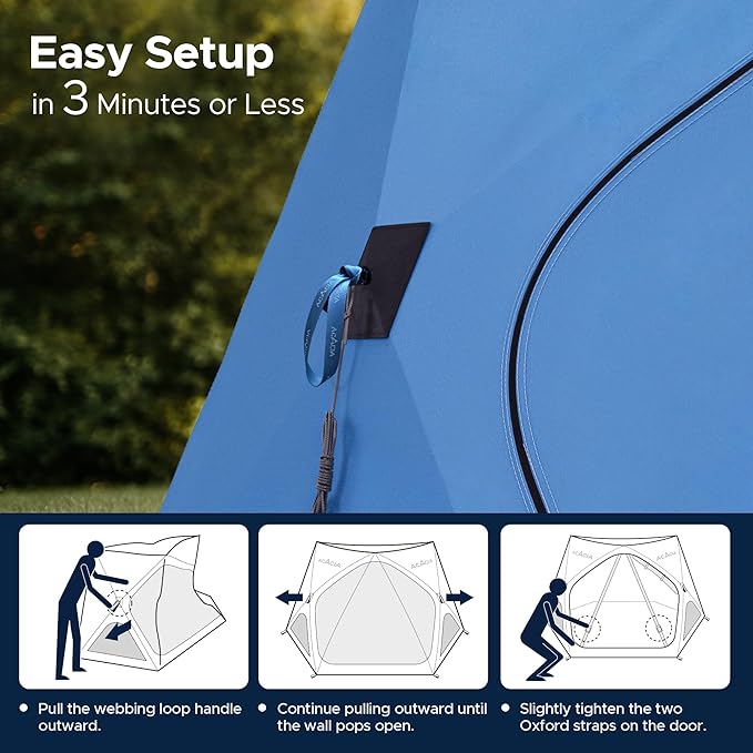 ACACIA Beach Tent Sun Shelter | 4-Person Portable Camping Tent with UPF 50+ Protection | Easy Setup Pop up Sun Shade | 10×10ft Privacy Sunshade for Camping & Backyard-CubbioBaby