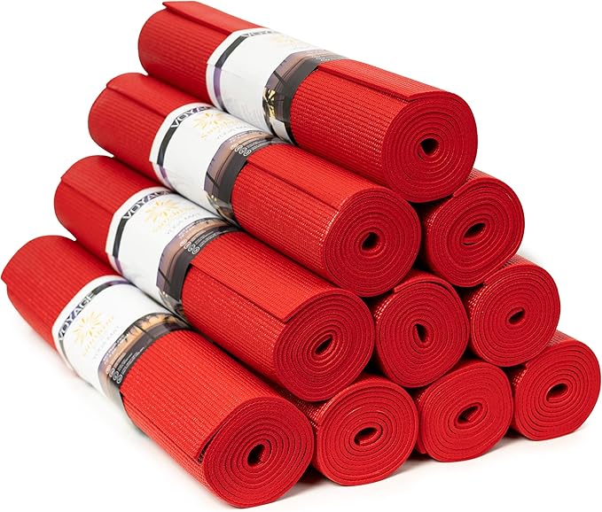 Sunshine Yoga Voyage Yoga Mat, 10 Pack, 72" x 24" Professional Studio and Gym Bulk Yoga Mats, 5mm Thick, Durable, Anti-Tear, Non Slip Fitness and Exercise Mats-CubbioBaby