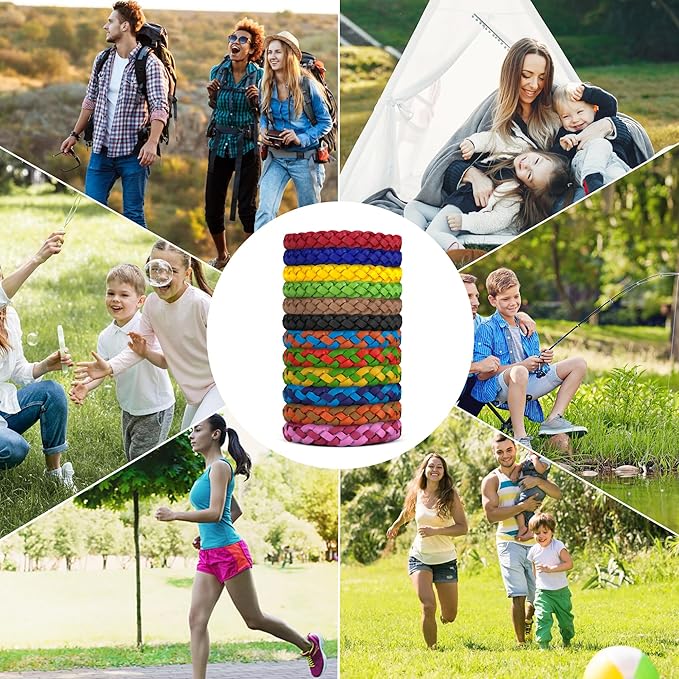 Mosquito Repellent Bracelets, DEET-Free, Individually Wrapped PU Leather Insect & Bug Repellent Wrist Bands (Pack of 24)-CubbioBaby