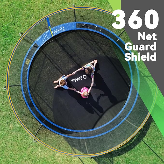 14FT 12FT 10FT 16FT Trampoline with Safety Enclosure, Anti-Rust Coating – ASTM Certified, Heavy-Duty Outdoor Trampoline with Ladder – for Kids & Adults-CubbioBaby