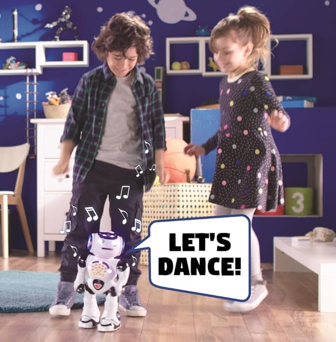 Lexibook Powerman - Remote Control Walking Talking Toy Robot, Dances, Sings, Reads Stories, Math Quiz, Shooting Discs, and Voice Mimicking, for kids 4+ - ROB50EN