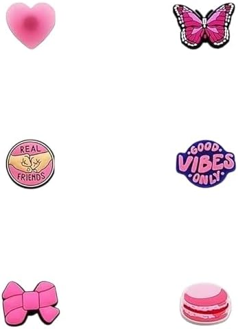 Pink Shoe Charms for Girls,Cute Shoe Decoration Charms for Shoes Party Favors Gifts,Pink Sports Ocean Valentine's Day Accessories