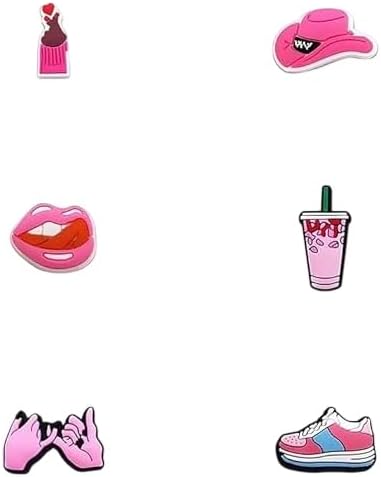 Pink Shoe Charms for Girls,Cute Shoe Decoration Charms for Shoes Party Favors Gifts,Pink Sports Ocean Valentine's Day Accessories