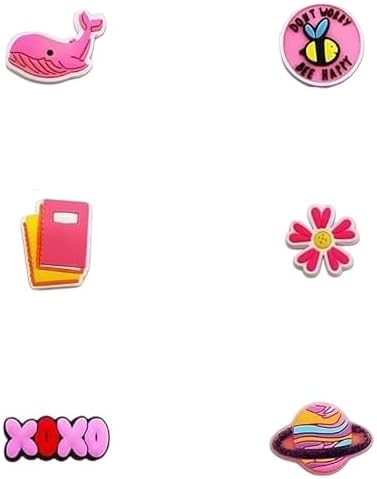 Pink Shoe Charms for Girls,Cute Shoe Decoration Charms for Shoes Party Favors Gifts,Pink Sports Ocean Valentine's Day Accessories