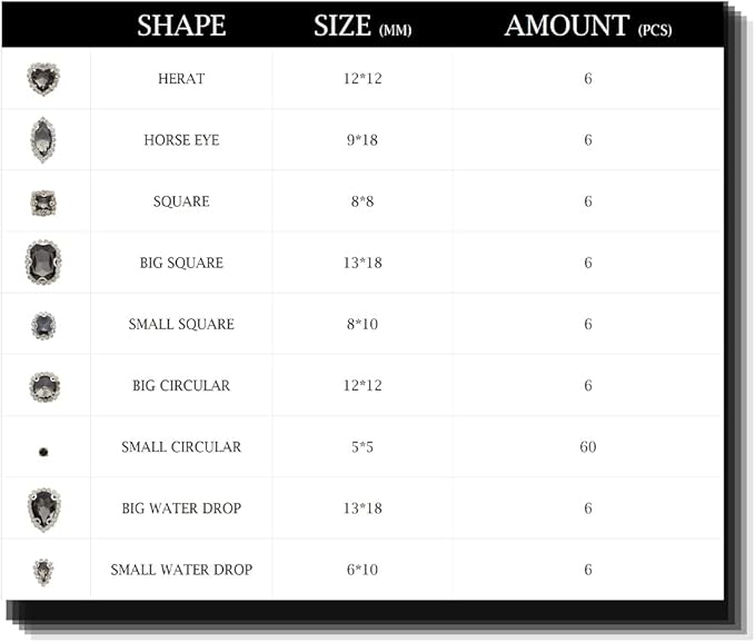 TANOSII Sew on Rhinestones 100 PCS Mixed Shapes Glass Rhinestones Sew on Crystal Gems Mental Flatback with Silver Claw for Jewelry Crafts Clothes Shoes Costume Garment Gray Type 1