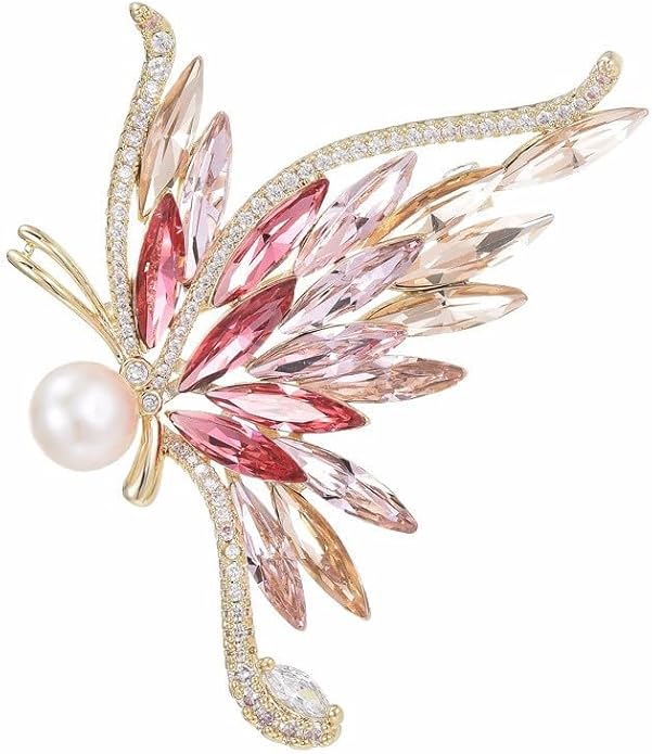 Animal Brooch for Women Girls 18k Gold Plated Animal Brooch Pin Rhinestone Animal Brooch Lapel Pin Jewelry Thanksgiving Day Birthday Wedding Gifts for Mom Wife