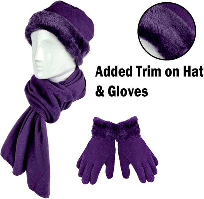 boxed-gifts Women's Warm Fleece Winter - Women's Hat and Glove Set + Hats Gloves Scarves for Women