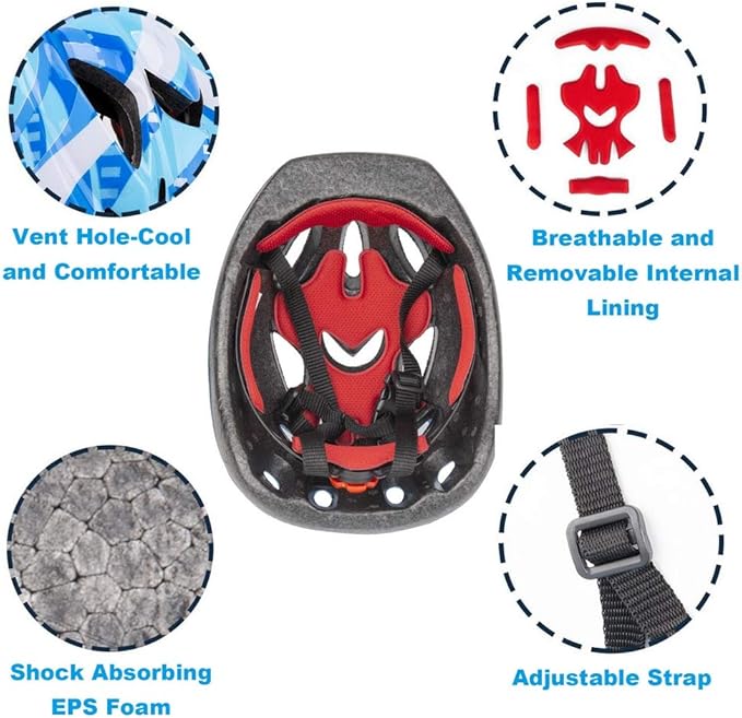 Kid Bicycle Helmets, LX LERMX Kids Bike Helmet Ages 3-5/5-14 Adjustable from Toddler to Youth Size, Durable Kids Bike Helmet with Fun Designs for Boys and Girls-CubbioBaby