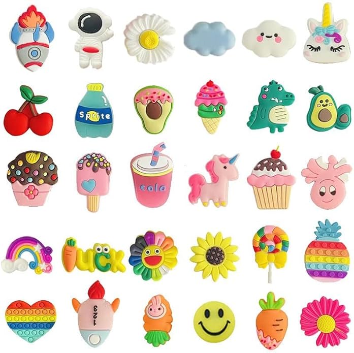 Pink Shoe Charms for Girls,Cute Shoe Decoration Charms for Shoes Party Favors Gifts,Pink Sports Ocean Valentine's Day Accessories