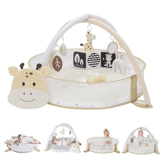 6-in-1 XL Play Mat & Play Gym, Baby Gym, Baby Activity Gym, Sensory Exploration and Motor Skill Development Toys (Sand)-CubbioBaby