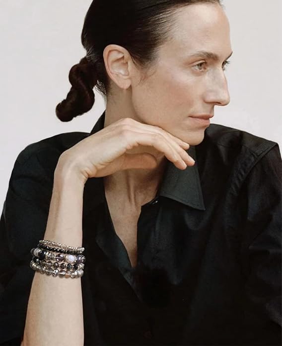 Noessla Beaded Boho Stretch Bracelet Colorful Stackable Crystal Beads Bracelets Trendy Costume Jewelry Mothers Day Gifts for Women